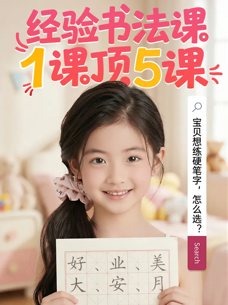 经验书法课主海报：1课顶5课